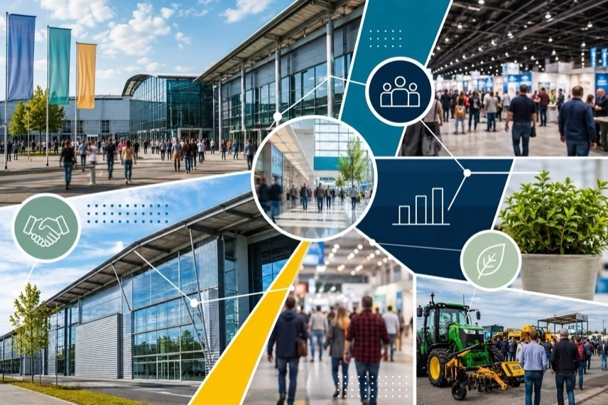 Messegelände in Braunschweig mit Hallen und Besuchern als Symbol für die Harz-und-Heide-Messe 2026