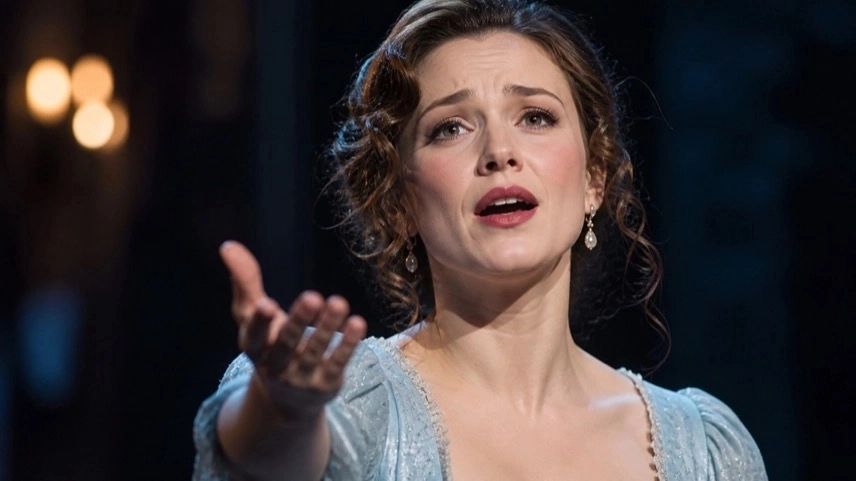 Leere Theaterbühne mit rotem Vorhang und Spotlicht, Symbol für Musical Das Phantom im Harztheater Halberstadt