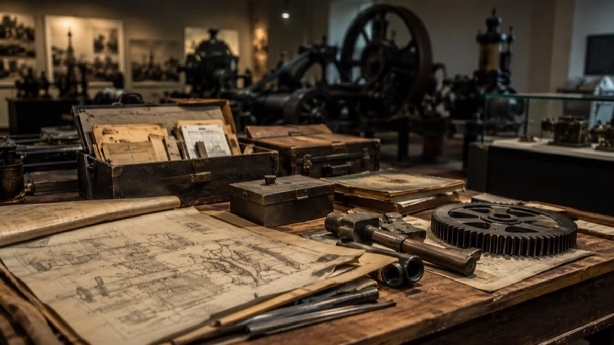 Historische Werkzeuge, technische Zeichnungen und Archivmaterial zur Industriegeschichte im Hüttenmuseum Thale