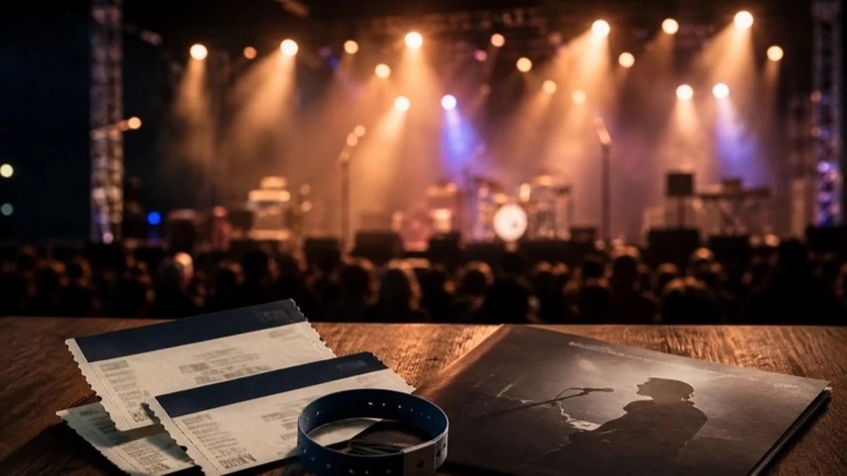 Neutrale Konzertbühne mit Mikrofonständern und Musikinstrumenten als Symbol für Open-Air-Konzerte und Live-Musik in Bad Harzburg.
