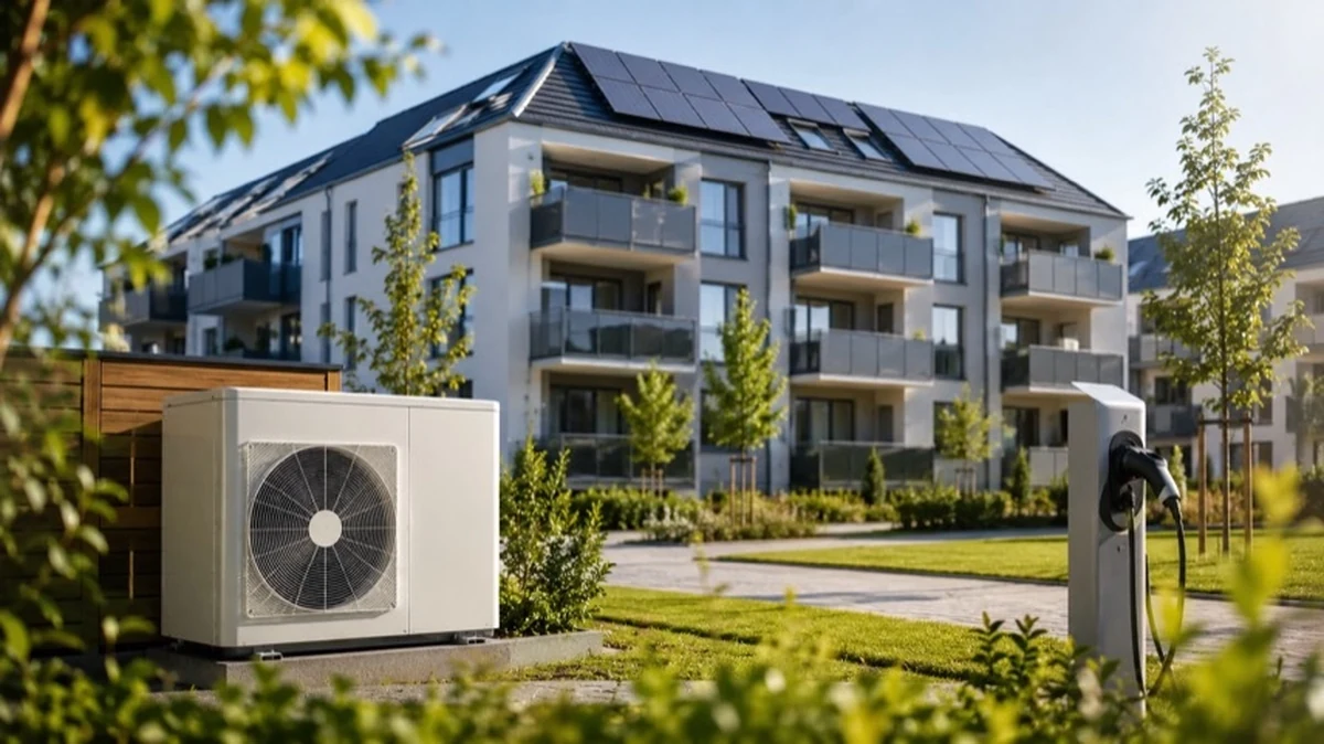 Modernisiertes Mehrfamilienhaus mit Photovoltaikanlage, Ladepunkt und energieeffizienter Gebäudetechnik